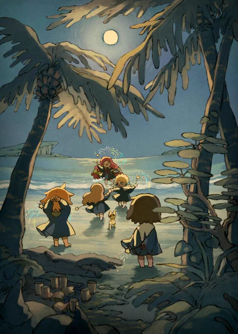 まじょこたちと夜の海 