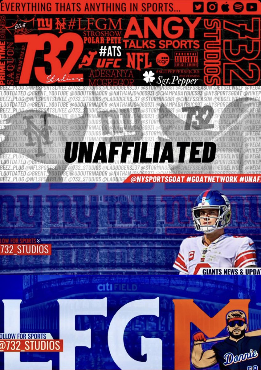 NYsportsGoat's tweet photo. Follow #732Studios sports media  accounts… 

@732_studios @NYsportsGoat 
@LFGM732 @BIGBLUE732 

#732Flock #GoatNetwork https://t.co/9U6kEOVk5U