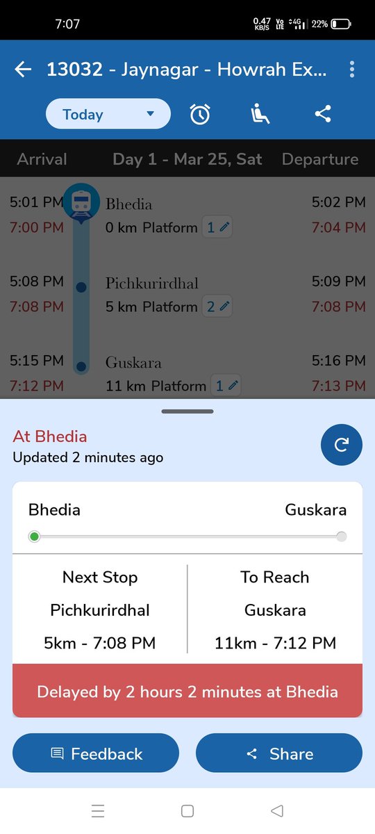 HASHMAT46697735's tweet photo. @RailwaySeva 
2 Hours Late? 13032 Jaynagar HWH... What kind of service https://t.co/nuEYhC8pIf