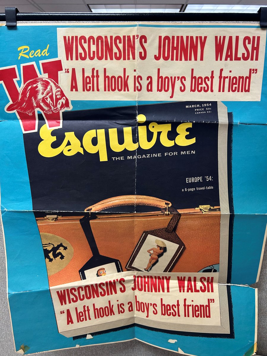 BadgersHistory's tweet photo. Which @UWBadgers coach won the most NCAA titles? John Walsh, left, and assistant Vern Woodward ran a boxing program that claimed eight (1939, '42, '43, '47, '48, '52, '54, '56) before the sport was discontinued. Walsh's philosophy was preserved on the cover of Esquire magazine. https://t.co/MT6j8Ah1En