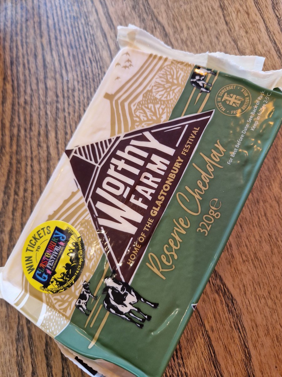 angryang1's tweet photo. Good job I like cheese, think I might get through a fair few of these! #glastonbury #inittowinit #havefaith #entereverything #crosseverything #goldenticket #worthyfarm https://t.co/bmFJKRebix