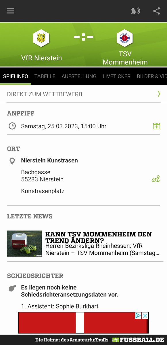 Ich ticker heute live aus Nierstein zum Debüt von Nils Petersen und Anton Stach zur DFB Aktion 'Jahr der Schiris'. 
fussball.de/spiel/-/spiel/…