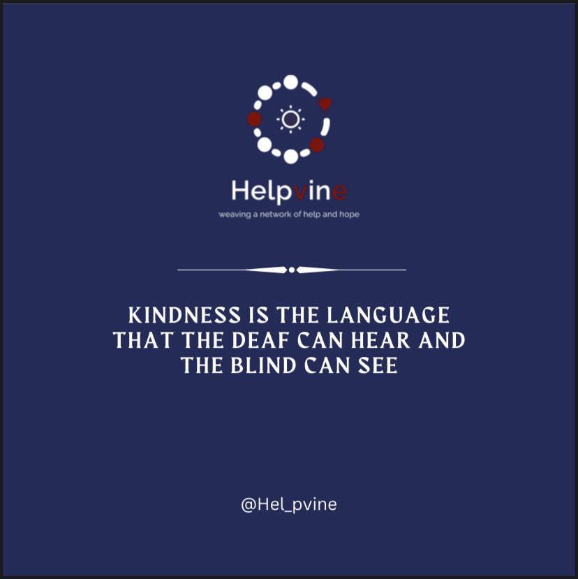 help_vine's tweet photo. Kindness transcends barriers, reaching beyond what our eyes can see and our ears can hear. Spread kindness today and make the world a better place for everyone. #JiminOnFallon #LoveisBlind4 #nswelection #love #charity #love #givebackchallenge https://t.co/X2qSZfMQAL