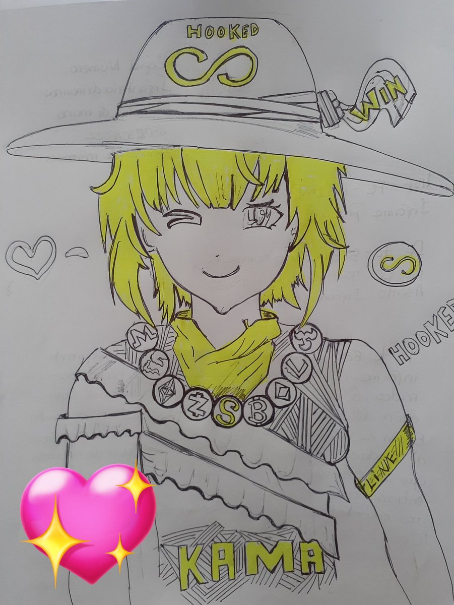 <a href="/HookedProtocol/">Hooked Protocol🪝</a> Inspired by the Hooked project and artificial intelligence. I present to you my little artwork made by my daughter Hilary from the beautiful Kama #HookedAISensei 🤩🥰 #hooked