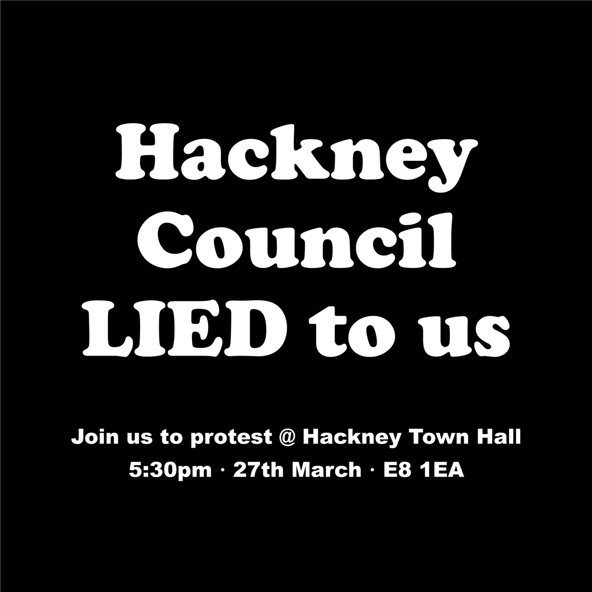 Hackney Council lied to us. Follow the link below to tell them what you think or join us on Monday at 5.30 to protest! preview.mailerlite.io/emails/webview…