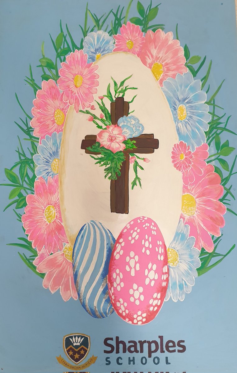 Our Art ambassadors from Year 7 to 10 have once again been working really hard in their lunch breaks to design and create this beautiful board to be displayed in the local community 🐰⛪🐣<a href="/sharplesschool/">Sharples School</a>