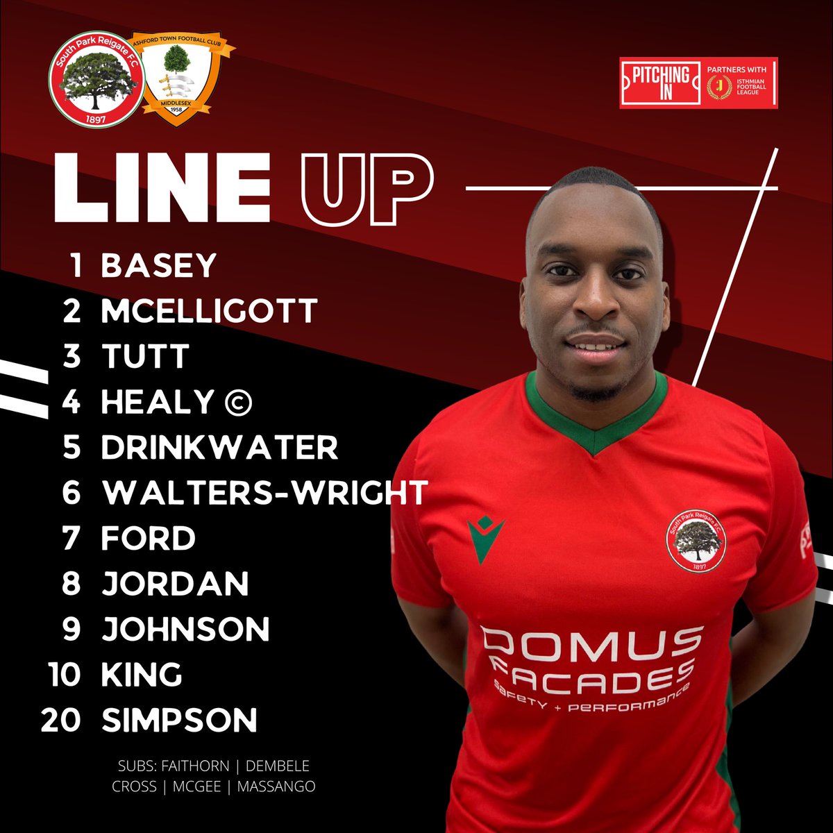 𝗦𝗧𝗔𝗥𝗧𝗜𝗡𝗚 𝟭𝟭 | 1️⃣1️⃣

Todays line up &amp; subs for our home game vs <a href="/ashfordtownmx/">Ashford Town (Middlesex) FC</a> 

𝙐𝙋 𝙏𝙃𝙀 𝙎𝙋𝘼𝙍𝙆𝙎 ⚡️ 

#WeareSouthPark
#UpTheSparks 

⚽️🌳⚡️⚽️🌳⚡️