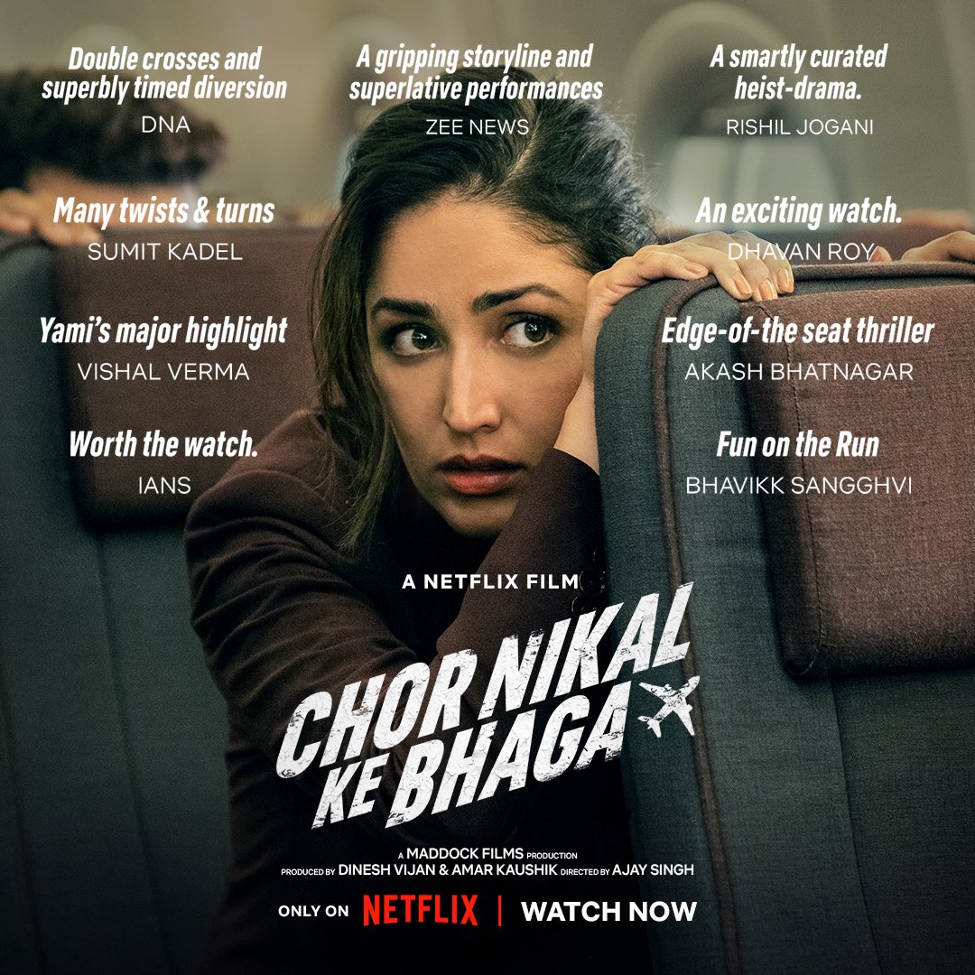 ajaysinghmail's tweet photo. Our emotions are at 36,000 ft after reading these reviews! 🥰
#ChorNikalKeBhaga is STREAMING NOW @netflix_in!! 🤩

@yamigautam @sunsunnykhez @netflix_in @maddockfilms @sharadkelkar @indraneilsengupta @ajaysinghmail #DineshVijan @amarkaushik @sirajahmed381 @vishalmishraofficial https://t.co/2RL1lkVJkK