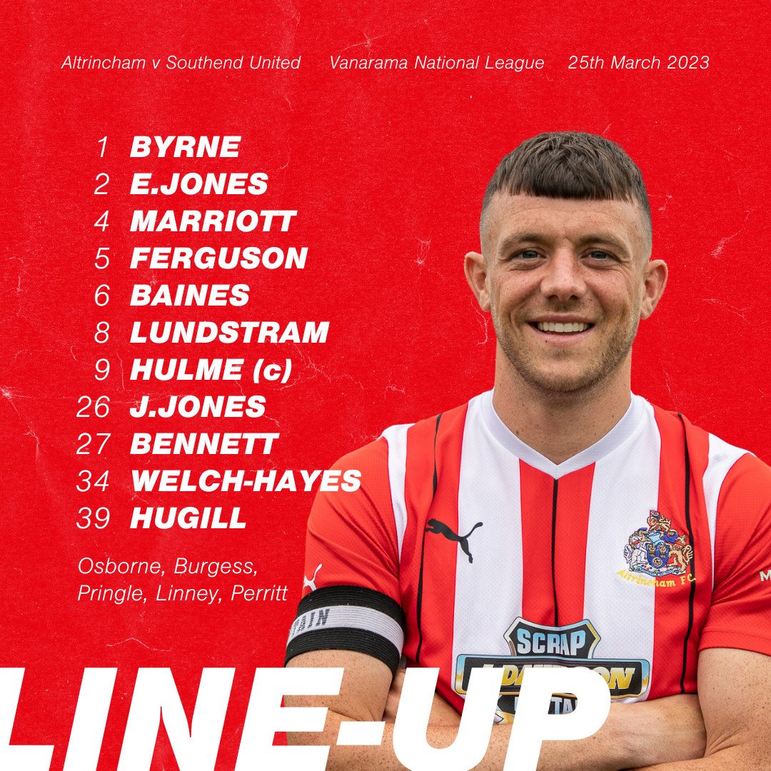Altrincham FC on X: Introducing your Alty team to face @SUFCRootsHall! 👊  ✓ New signing Luke Burgess makes the bench. 🔙 Miles Welch-Hayes returns to  the starting XI. ↪️ Aaron Bennett makes