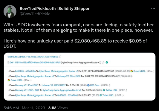 EliteInst's tweet photo. ⚠ BEWARE ⚠

In order not to be like the user below who ended up paying $2,080,468.85 to receive $0.05 of USDT😦, ensure to follow us and turn on post notifications to keep enriching your mind on defi education🔔

Knowledge preserves profit💯 https://t.co/rJnZlMy26C