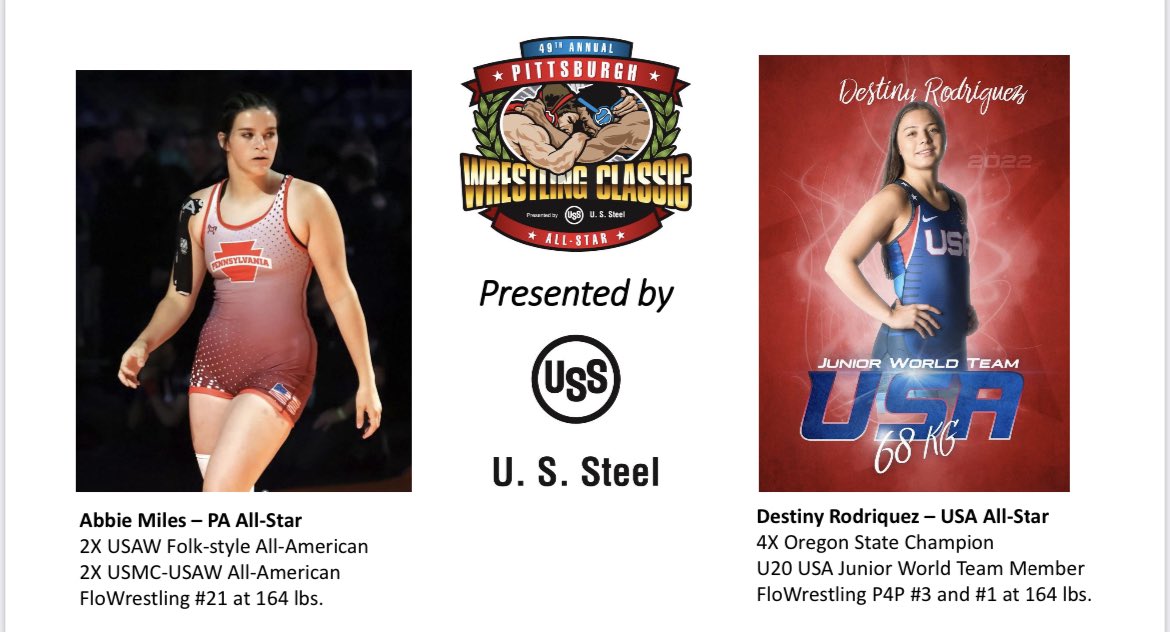 Let’s get ready to wrestle today! 

2 pm Doors open/ WIBN Social
4 pm Ohio vs WPIAL All-Stars
6 pm USA vs PA All-Stars

Come watch Abbie and Destiny and the rest of the All-Stars today at the AHN Arena at Peters Township High School.

Match Score Cards 
bit.ly/3THguxF