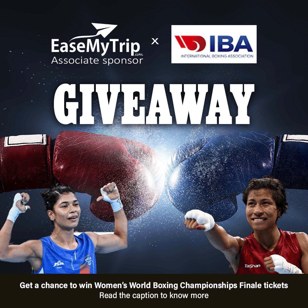 Giveaway Alert🚨 

Retweet this image and 35 lucky winners will get a chance to win tickets to the Women's World Boxing Championships Finale happening tomorrow, 26th March 2023✨

*Valid only for Delhi NCR residents*