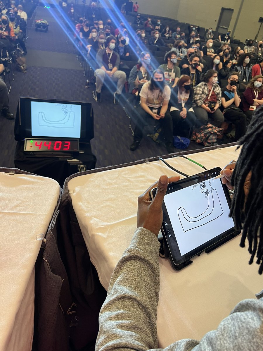 itsamealishaaaa's tweet photo. Thank you to everyone who came out to Art Battle last night. I think we really inspired @PatjBrennan to do this every year #PAXEast #PAX #artbattle #panel #paxpanel @AnyaynA @waffleowind @TheNazzaro @ShawnPierre https://t.co/dpvtnIKeCS