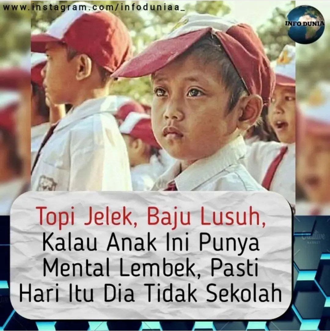 Teringat jaman SD, pas Karnaval budaya sy pake baju daerah apa adanya. Ukurannya kebesaran dan kusam. Ada rasa minder tapi sy tetap berangkat n tampil. Keterbatasan ekonomi membuat sy harus berani "mengubah takdir".