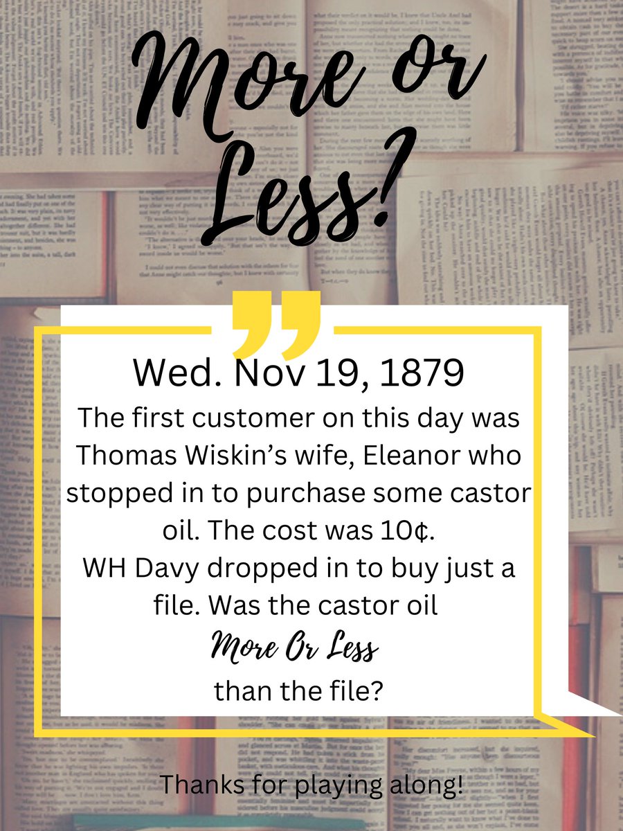 thebathmuseum's tweet image. #MoreOrLess Answer The castor oil was less than the file, which cost 25¢.