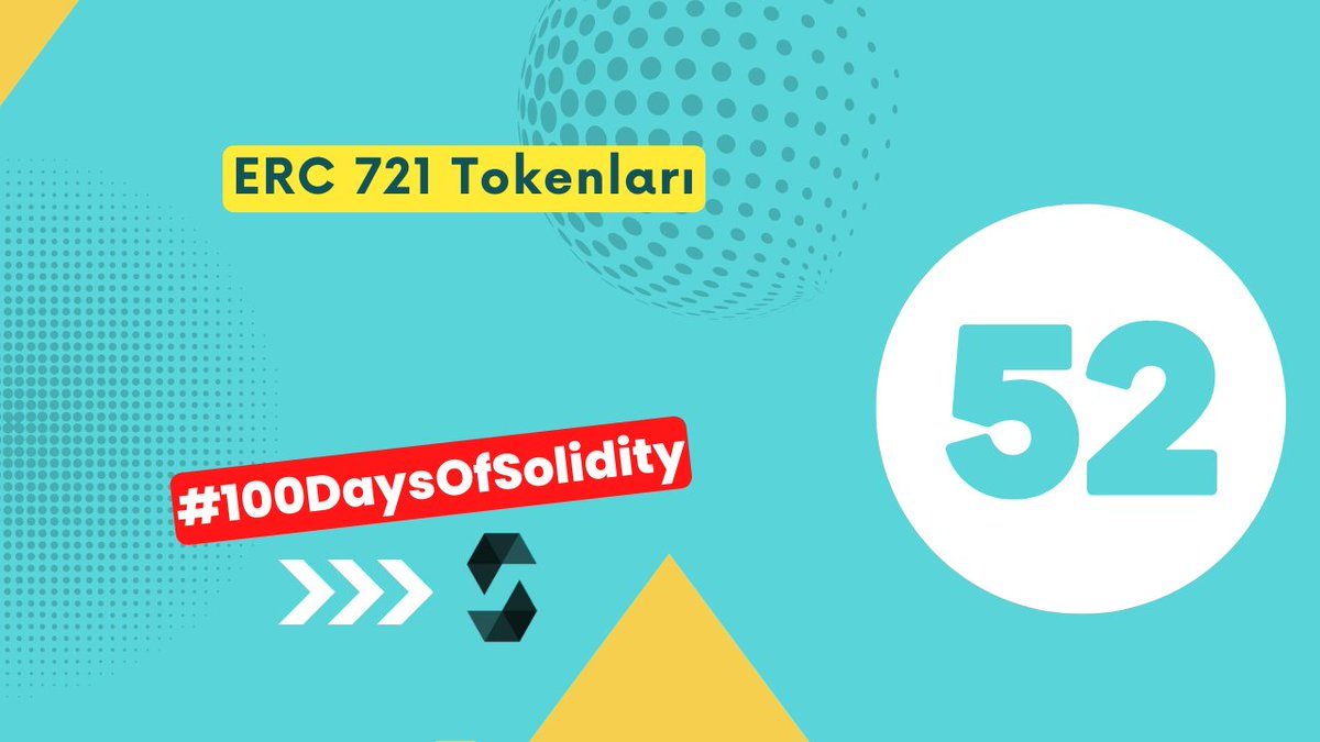 #100DaysOfSolidity Bugünkü konumuz, ERC721 tokenları olacak. 

Bu tokenlar genellikle, dijital varlıkların (örneğin, sanat eserleri, oyun karakterleri, arazi parçaları vb.) temsili için kullanılır.

Hazırsanız, yakından bakalım! bit.ly/solidityX