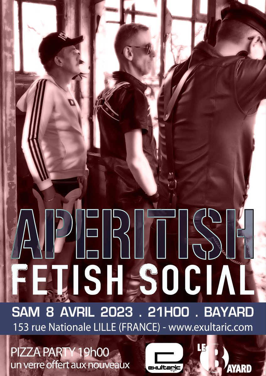 exultaric's tweet photo. [NEXT APERITISH - AVRIL 2023]
| #exultarictouch | #APERITISH | #FetishSocial | #myfetishheartbeat | #onkiffelefétiche | #gear365 | #strongertogether | #gaymen | #secondskin | #fetish | #leathercommunity | #meninleather | #gayleather | #leathermen | #leathersocial | #northfrance | https://t.co/2bbXWU0g7X