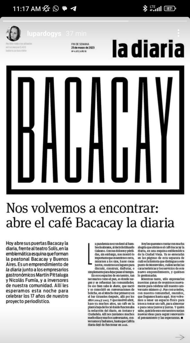 ascampini74's tweet photo. 📣🍵📰 ¿ Ya se enteraron? Es la mejor manera de resignificar el Bacacay Café. Otra hermosa excusa para ir a Ciudad Vieja.@ladiaria sigue generando comunidad. https://t.co/8fmSJfp1iY