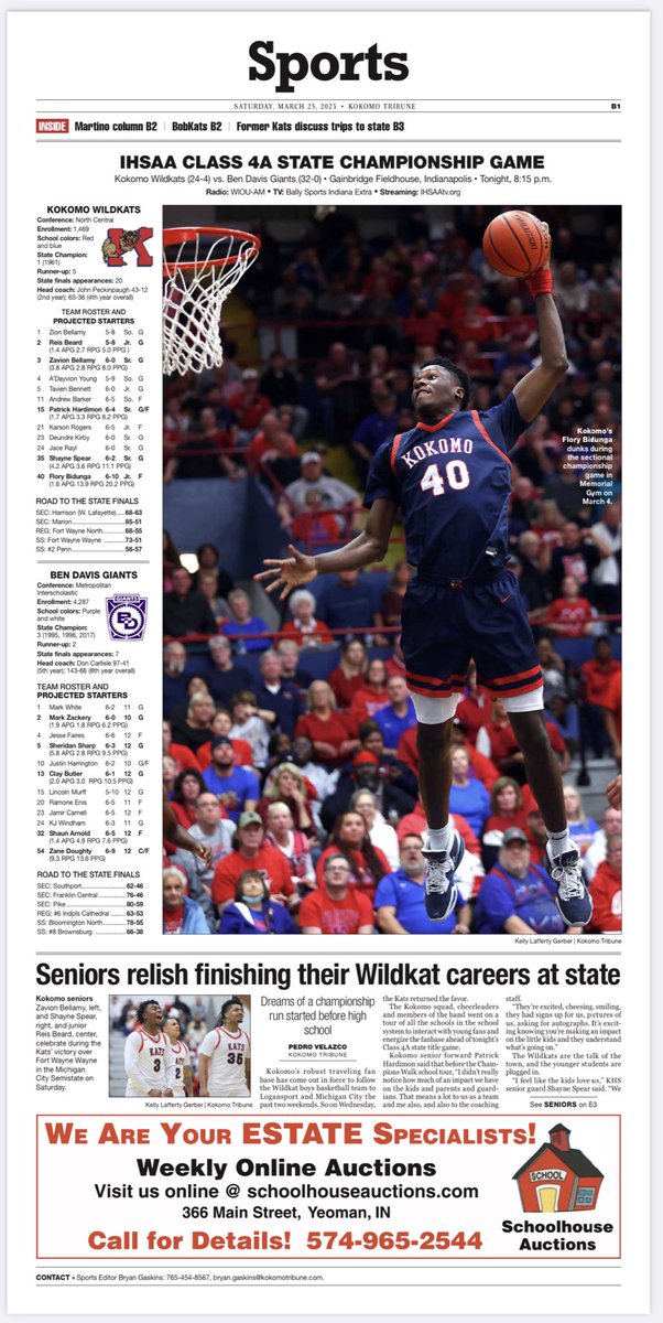 Kokomo Tribune sports on Twitter "The front cover of our sports