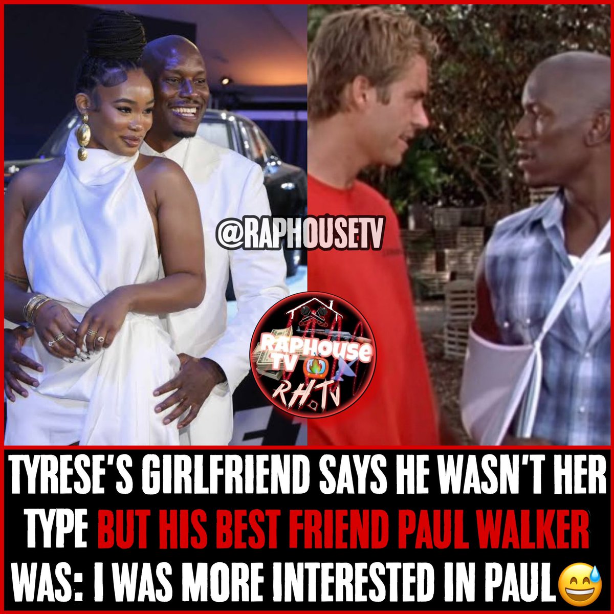 raphousetv2's tweet image. Tyrese's Girlfriend Says He Wasn't Her Type But His Best Friend Paul Walker Was: I Was More Interested In Paul'😅

Rip Paul Walker 🕊️