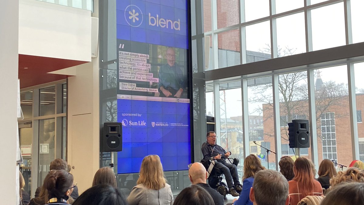 “It’s not simply about creating accessible technology, it’s about what the person can achieve and experience because of that technology.” <a href="/DDame/">Dave Dame ♿️</a> #BLEND2023