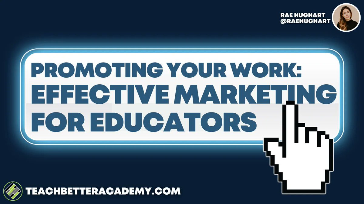 In this course, we will explore how to share your work without coming across 'salesy' and ensure you are aware of the multiple opportunities you have to amplify your own voice to educators beyond your network. ​​teachbetteracademy.com/p/promotingyou… #TeacherPD #ProfessionalDevelopment