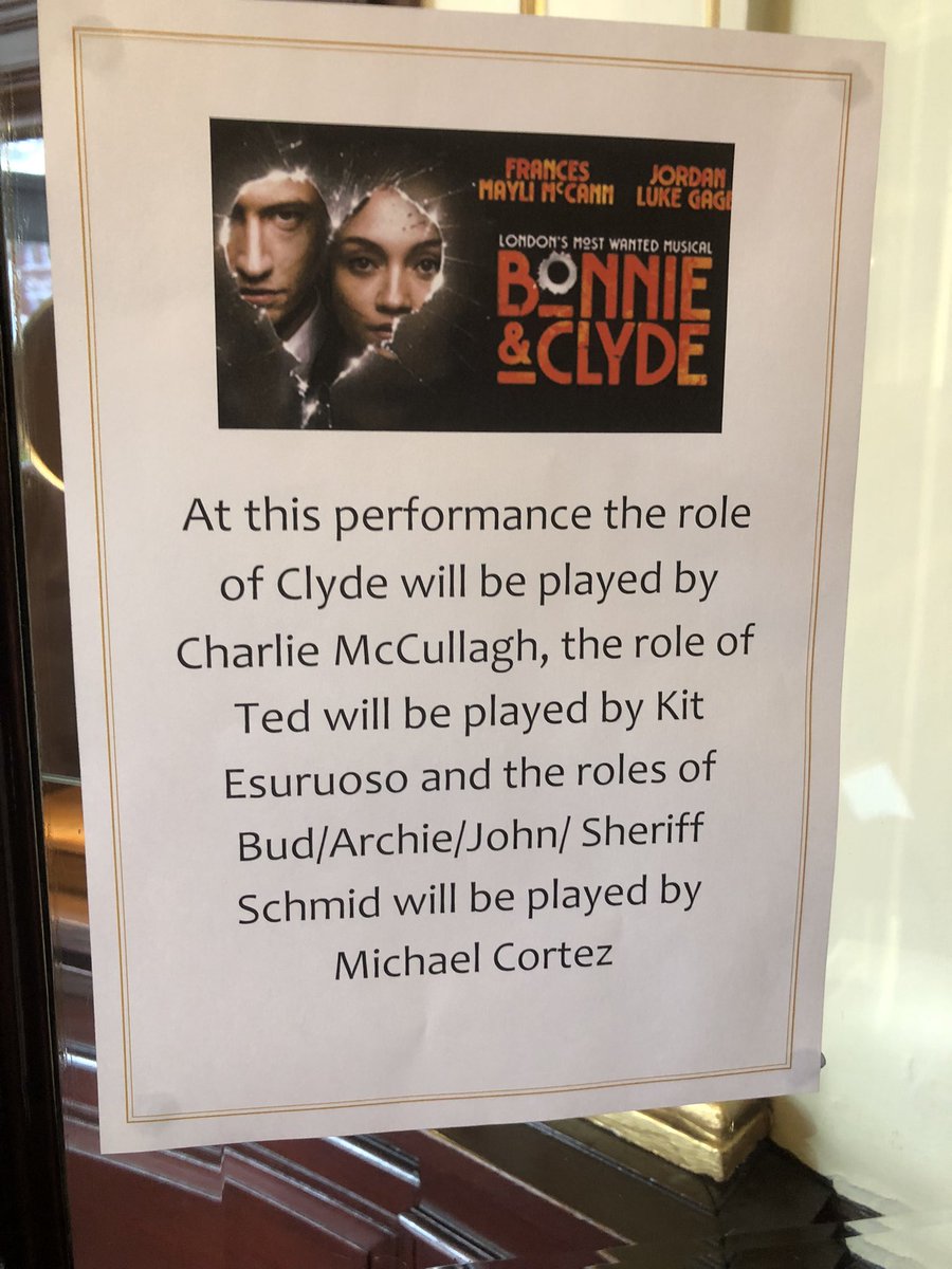 Back at my fave this afternoon! First front row of the run and it's <a href="/C_McCullagh25/">Charlie McCullagh</a> clyde and <a href="/KitEsuruoso/">Kit Esuruoso</a> is making his ted debut! Let's raise a little hell 🖤<a href="/Bonnie_clydeLDN/">Bonnie & Clyde</a>