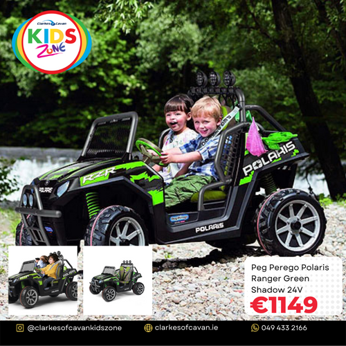 ClarkesofCavan's tweet image. In stock - Available for collection or delivery nationwide - Peg Perego Polaris Green Shadow
Call 049 433 2166 for more details. #pegperego #jeep #greenshadow #polaris #toys
More info - clarkesofcavan.ie/product/peg-pe…