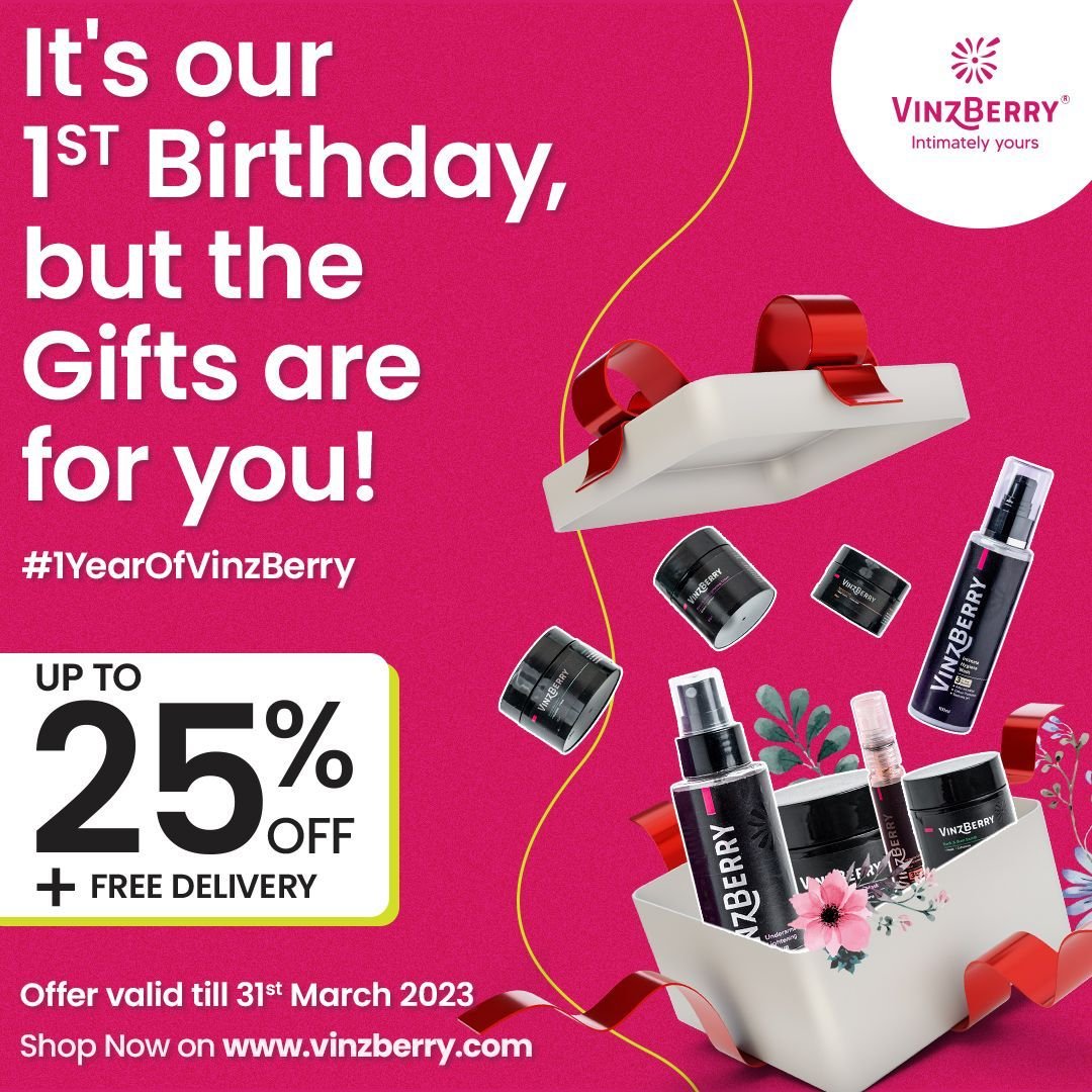 VinzBerry's tweet photo. Join the party!
It's our 1st birthday. To thank you for your continued support, we're offering a special discount of up to 25% on our intimate healthcare https://t.co/TTEWSsuTiQ's only valid until March 31st 2023!

Shop at : https://t.co/FGMWl2A3Uq

#1YearOfVinzBerry https://t.co/1nlkNTJOG3