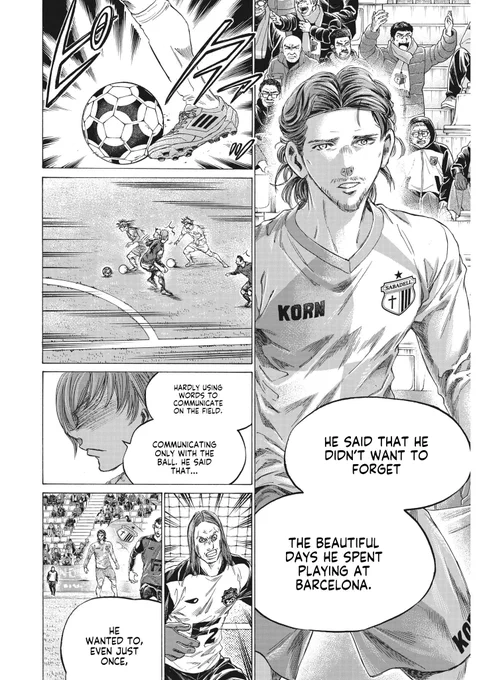 i love how ao ashi introduced garulla as this rejected la masia kid like it rly is so difficult to succeed in the first team (that's a story for another day lmfao) but garulla still hones what he learns and climbs back to play the type of football he fell in love with 