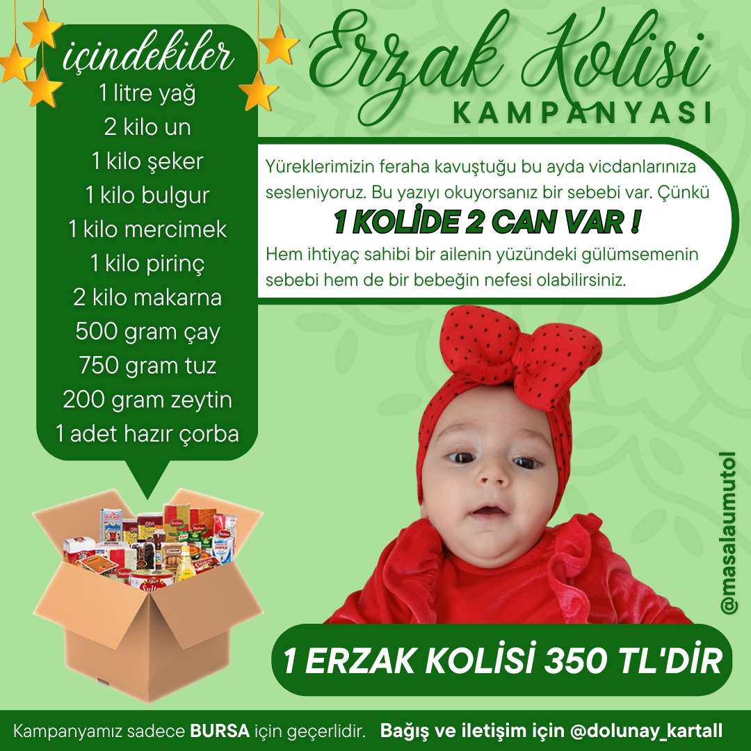 Masalaumutol's tweet photo. 1 KOLİDE 2 CAN VAR
Hem Masal’a hem ihtiyaç sahiplerine destek olabilirsiniz. Kolilerimizin tüm geliri Masal’a nefes olurken, gıdalar ise ihtiyaç sahibi ailelerin yüzündeki gülümsemeye sebep olacak. Bilgi için bize yazabilirsiniz.

#SgkEYTyiBekletme Burak Elmas Maç Sonucu Defne https://t.co/j9j0JYljSh