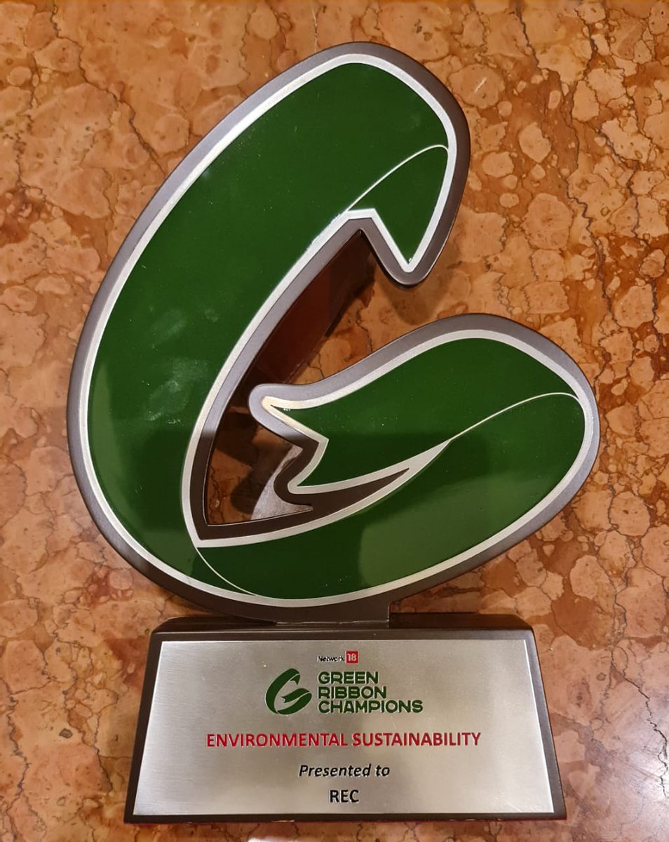 As a testament to its commitment to Environmental Sustainability, #REC has been felicitated by Network 18 with the ‘#GreenRibbonChampions’ award. Hon’ble Minister of Power Shri R.K Singh presented the award to Shri Vivek Kumar Dewangan, CMD - REC.

<a href="/CNNnews18/">News18</a> <a href="/OfficeOfRKSingh/">Office of R.K. Singh</a>