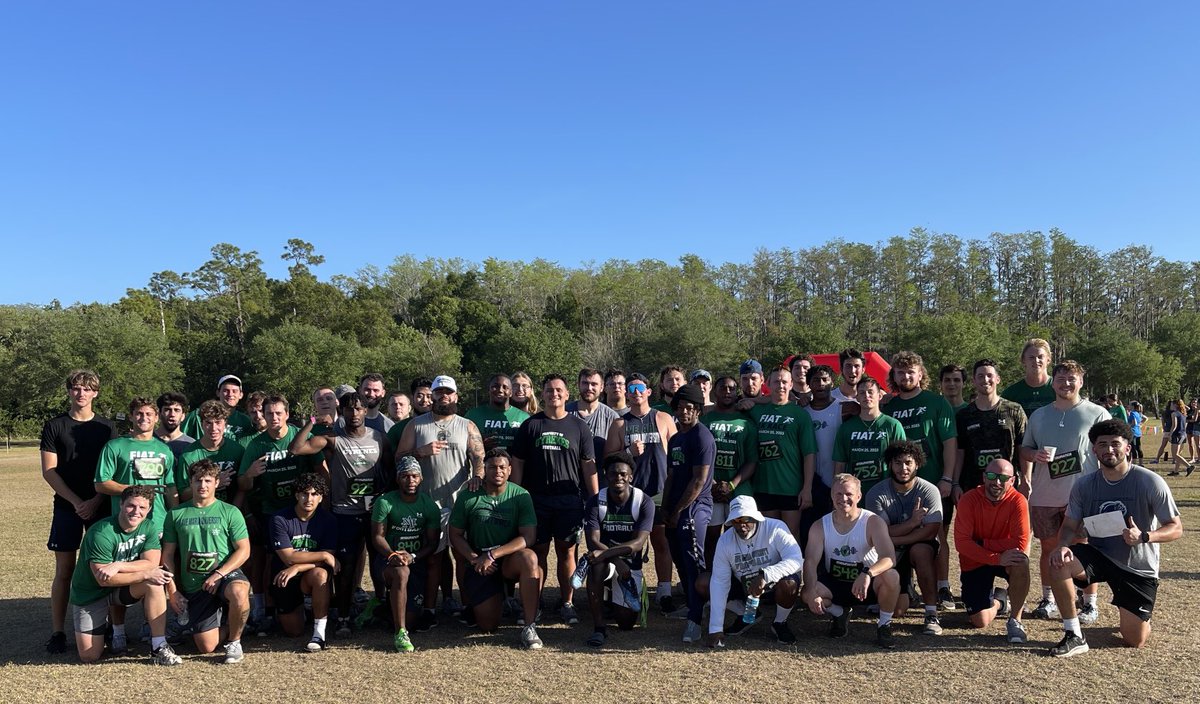 Beautiful morning for a run as the Ave Maria Football Team participated in the annual Fiat 5k. Great effort, great fun. 
Great day for AMU on the Feast of the Annunciation!