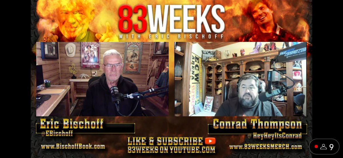 Love getting to listen in to the podcasts LIVE with @adfreeshows! It's an @83weeks kinda day with @EBischoff & @HeyHeyItsConrad!🔥