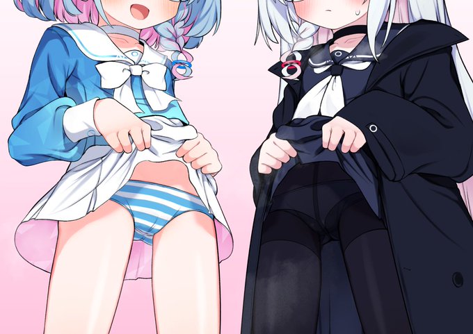 【R18/NSFW】
先生に挨拶する時にスカートをたくしあげてくれるアロナとプラナ
(全体イラストや差分はFantia等にあります) 