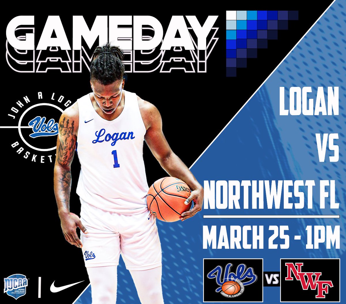 LoganVolsBBall's tweet photo. 🚨 CHAMPIONSHIP DAY 🚨

#1 John A. Logan 🆚 #7 NW Florida State

⏰: 1:00PM CT 

📍: Hutchinson CC / Hutchinson, KS 

💻: ESPNU

📻 : 103.5 ESPN

🎟: Viewing party at JALC - O’Neil Auditorium

#TheLoganWay🔵⚪️ https://t.co/TeG1QOCCEO