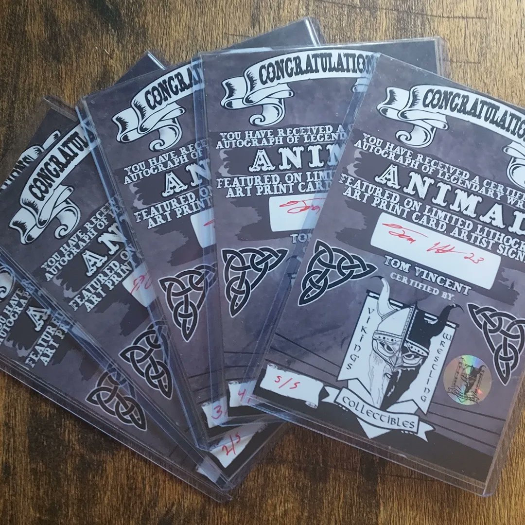 TomVinc22072756's tweet photo. Road Warior Animal Cut Autograph 4x6 card, next will be legendary OX Baker in the Vahalla Series.
#wrestlingautographs #wrestlingcards #wrestlingtradingcards #wrestlingrelics #wrestlingcommunity #wwe #aew #getitwhileigotit https://t.co/P4k2kLhQcV