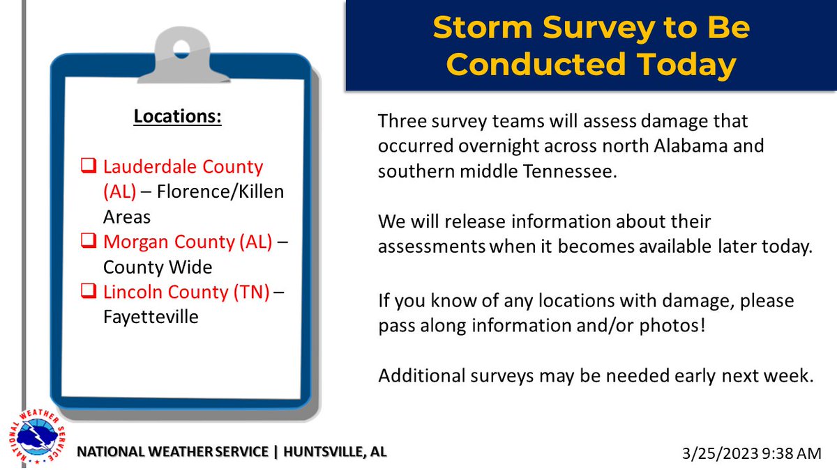 Hartselle Weather on Twitter "The NWSHuntsville will be conducting a survey of tornado damage