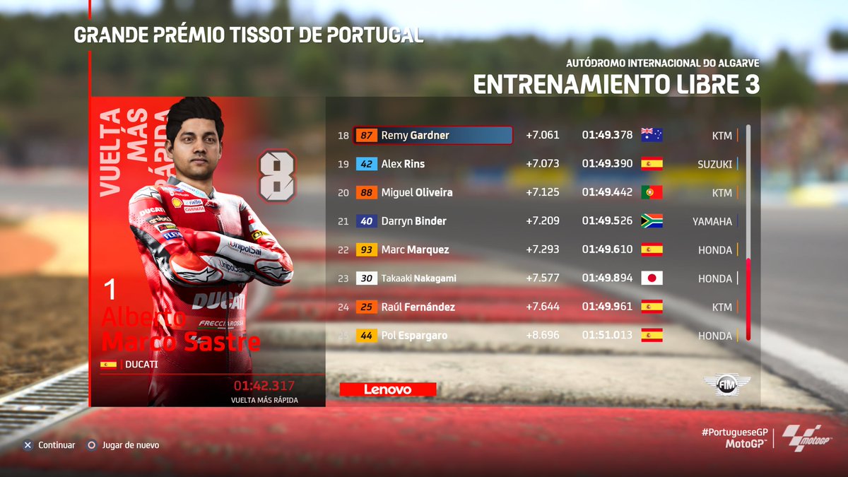 alberto_marco8's tweet photo. P1 en los #FP de #MotoGP 🏁@MotoGP @fim_live #FIM en #PortugueseGP #PortugalDAZN 🇵🇹 #MotoGP22 @MilestoneItaly @DAZN_ES #Ducati #DucatiLenovo #ForzaDucati @ducaticorse #MotoGP2023 #AlbertoMarco #AlbertoMarco8 #AM8 #AM8Live #PS5Share https://t.co/COH0waK1vJ