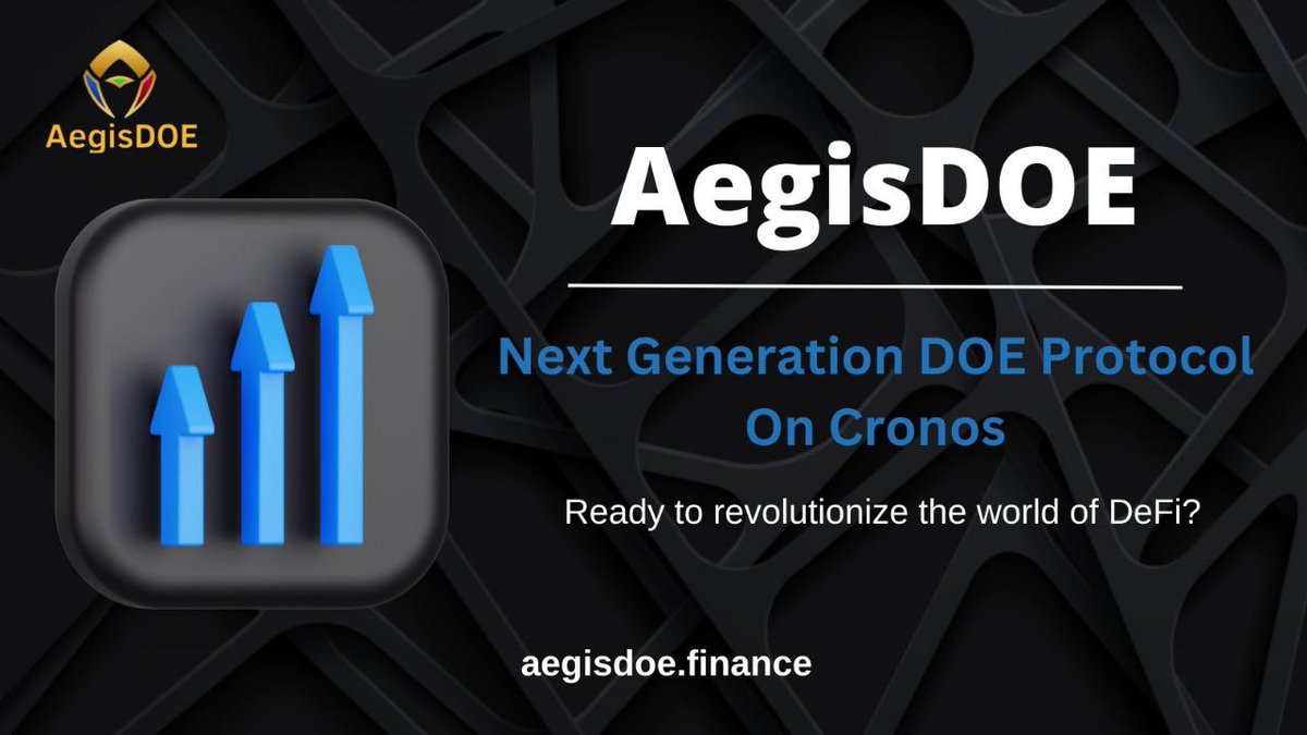 Ready to revolutionize the world of DeFi? 

AegisDOE is the next-generation DOE protocol on Cronos that allows you to earn both active &amp; passive income while growing with our community!🚀💰🌾

Explore now aegisdoe.finance

#AegisDOE #DeFi #Cronos #Farming #YieldFarming