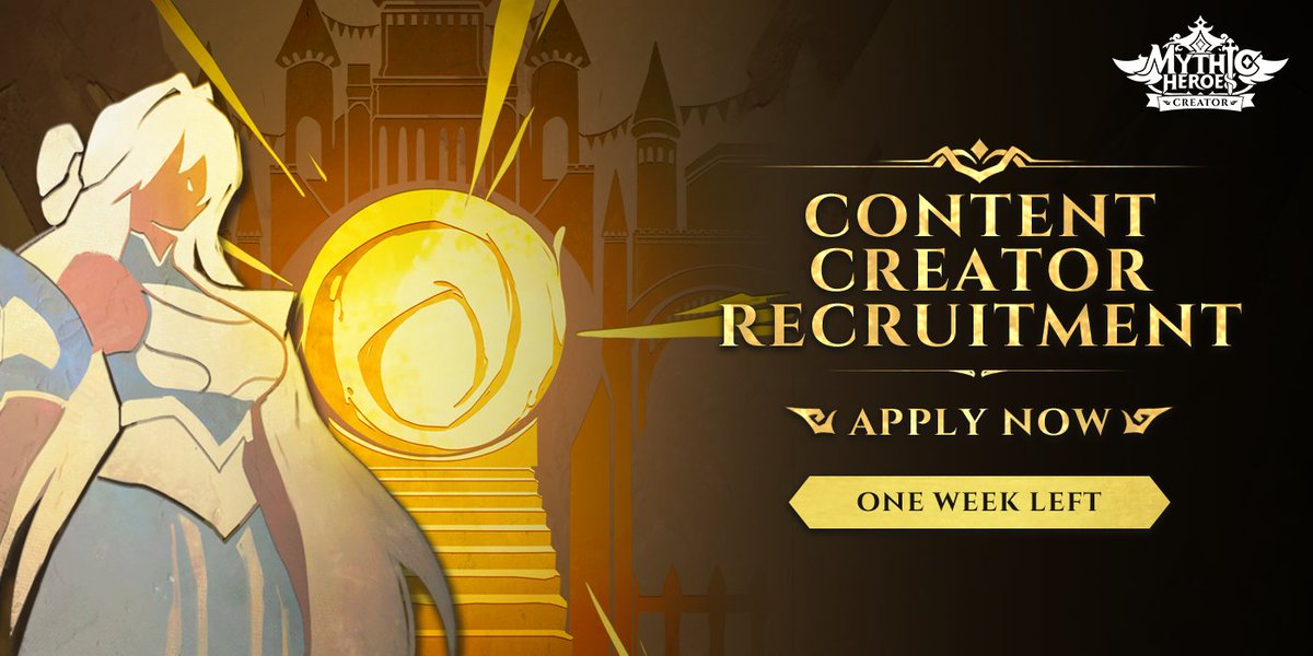 📣 Calling ALL #ContentCreators 📣

There is ONE WEEK left in our "Battles" creator event! Upload a video featuring your favorite Heroes from #MythicHeroes and win prizes!

To submit and for full event rules and details, visit the following link! mh.igg.com/event/ugc/inde…