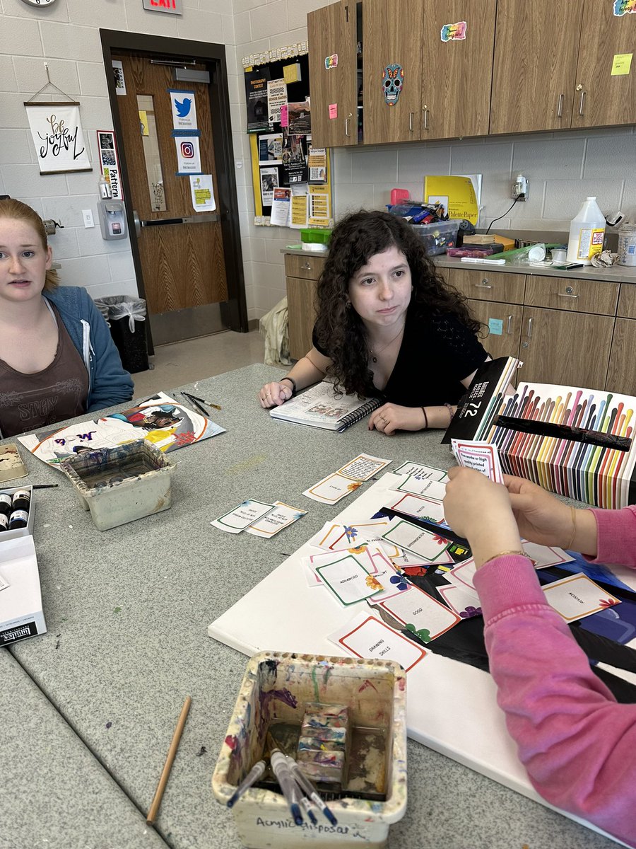 Ap studio students working hard to differentiate and identify the Ap vocabulary terms that are essential in the Ap submission! @2018Memorial <a href="/friscofinearts/">FISD Fine Arts</a>