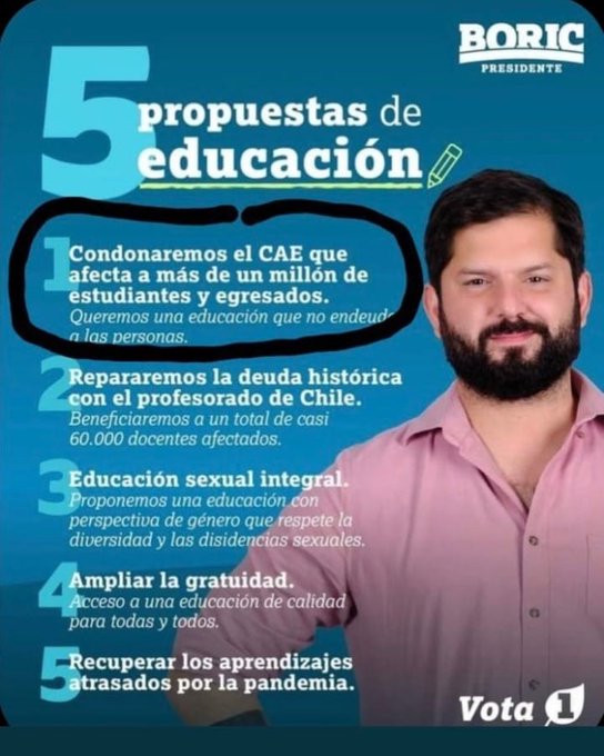 anamesiac's tweet photo. " BORIC PROMETIO' " INDULTAR " A 1 MILLON DE DEUDORES DEL CAE , SIENTO DECIRLES QUE BORIC LOS ENGAÑO Y QUE LOS DINEROS IRAN A APITUTADOS , PENSIONES A DELINCUENTES Y NARCOS " https://t.co/L87T5zLvvN