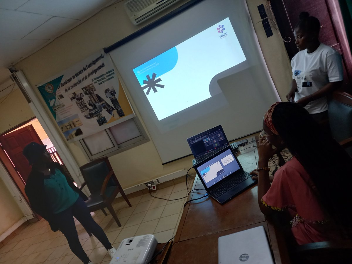 WTMndere's tweet photo. Présentation du projet WAJO par @KopaAnge, Noupeye Merveille, Moukodi Lauren

#WTMDareToBe 
#IWD23
#WTMndere https://t.co/ZVZvTVaPKS