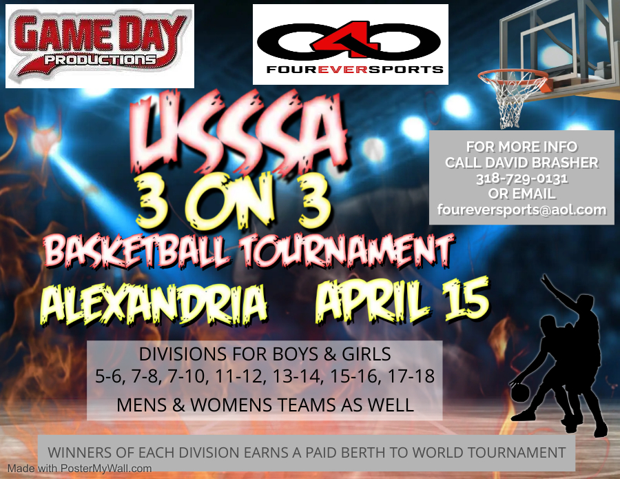 Winners of each division qualify for a paid berth to the USSSA Basketball National Tournament.
conta.cc/3lAGu13