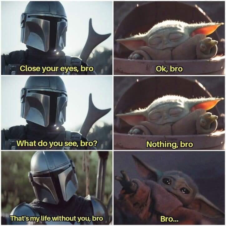 BettermanlyCom's tweet photo. May the Force be with you, bro! It's time for Baby Yoda to say goodbye and head back to his own galaxy 🚀👋 #TheMandalorian #BabyYoda #GoodbyeBro 🪐🌌 https://t.co/jBwFNCTUBB
