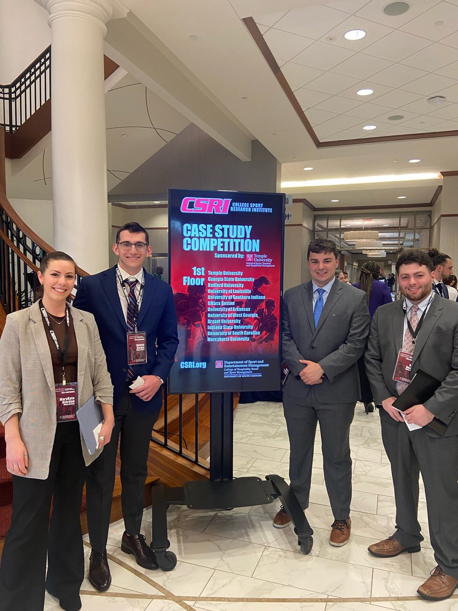 umbslasa's tweet photo. This week SLASA returned to the CSRI Conference in Columbia! Our case study team earned another top-2 finish while Jenna and Cait presented their independent research! We also got to hear from our beloved SLA faculty, Dr. Smith, Dr. Cooper, and Dr. Hammond-Graf! #CSRIConference https://t.co/jjMdAeRUPY
