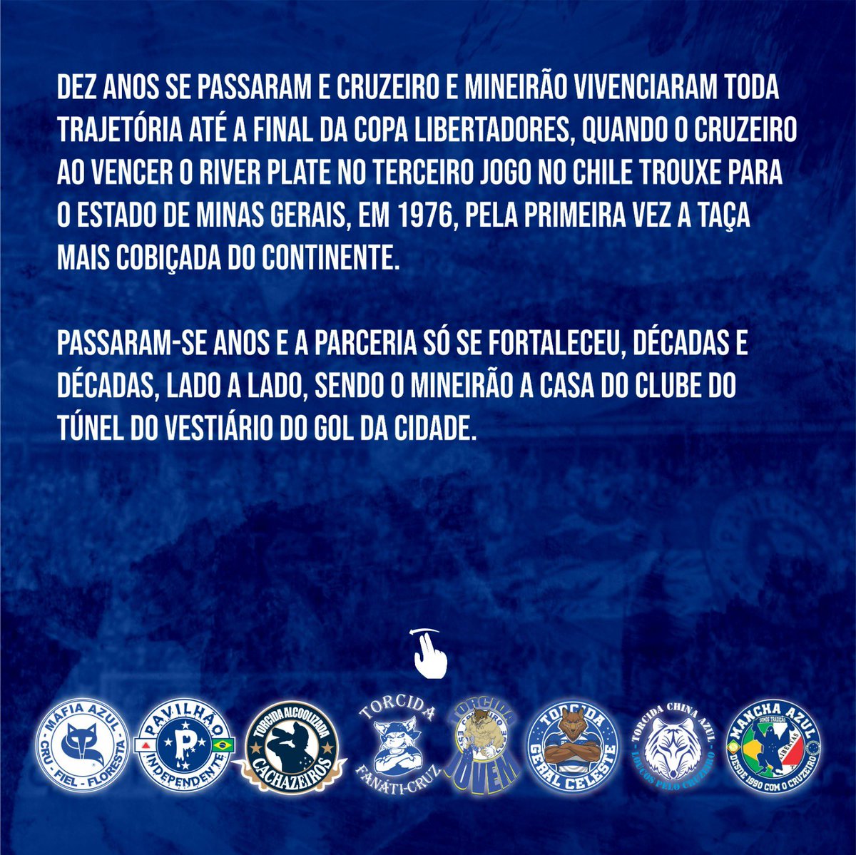 TFCFanatiCruz's tweet photo. NOTA OFICIAL! 

O Mineirão, sempre foi e sempre será nossa casa! Aguardem, em breve mais informações, mas já adiantamos: IREMOS PARA BELO HORIZONTE! 

O MINEIRÃO É NOSSO!👊🏼 

Segue... 👇🏼 https://t.co/zK9BIOZLk9