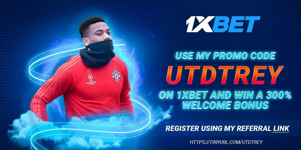 UTDTrey's tweet photo. 🚨 Pleased to announce I’ve joined the 1xBet team. 

Check out their website here https://t.co/zjK9wTsInt and register with my promocode ‘UTDTREY’ so we can cash out while enjoying the beautiful game🤝 https://t.co/regiKJnfuU