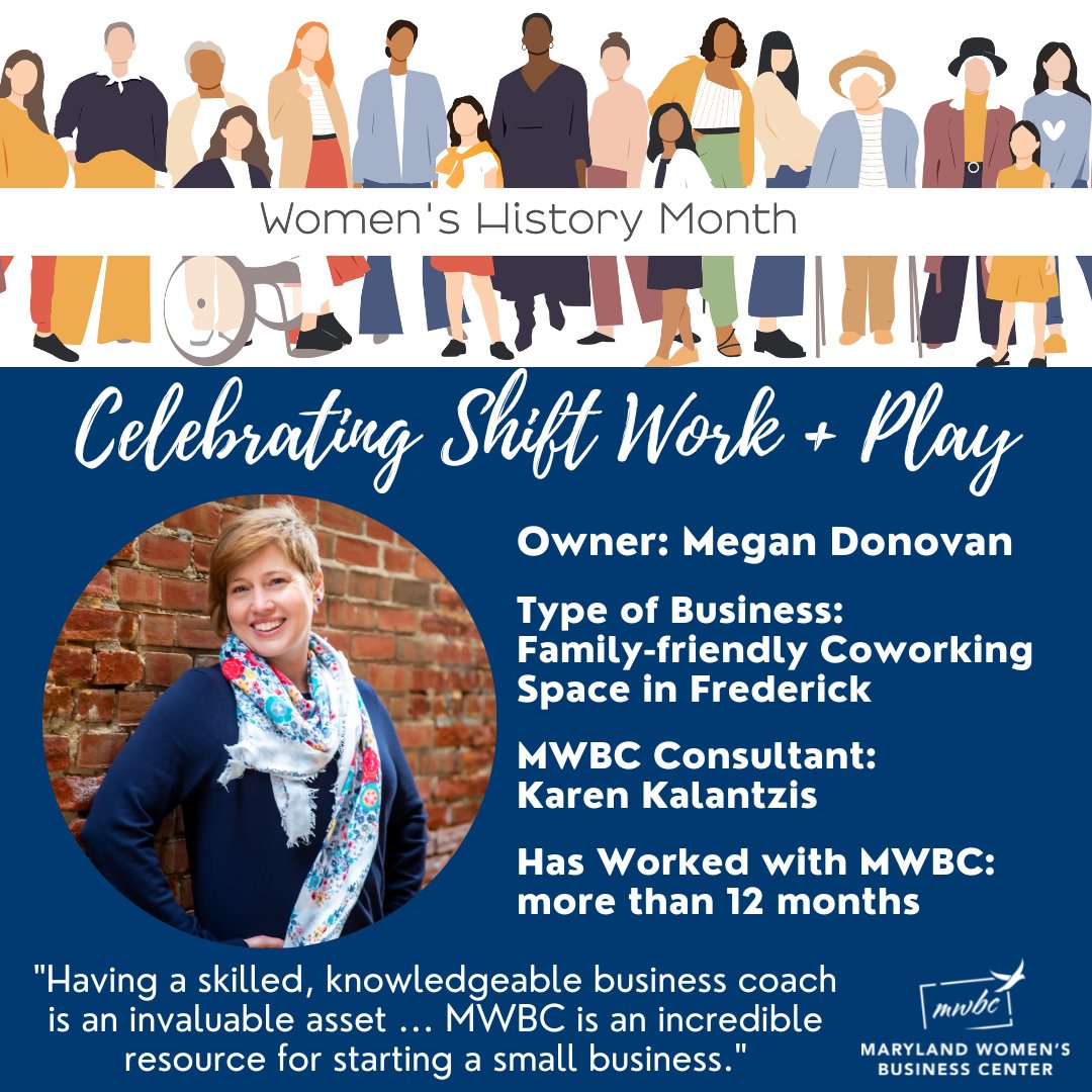 marylandwbc (@marylandwbc) on Twitter photo Today’s #womenshistorymonth entrepreneur is Megan Donovan of <a href="/SHIFT_Work_Play/">SHIFT Work + Play</a>, a family-friendly co-working space that offers staffed play sessions for children ages 2-6. MWBC’s invaluable advice, support & accountability helped Megan realize her dream. shiftworkandplay.com Today’s #womenshistorymonth entrepreneur is Megan Donovan of <a href="/SHIFT_Work_Play/">SHIFT Work + Play</a>, a family-friendly co-working space that offers staffed play sessions for children ages 2-6. MWBC’s invaluable advice, support & accountability helped Megan realize her dream. shiftworkandplay.com